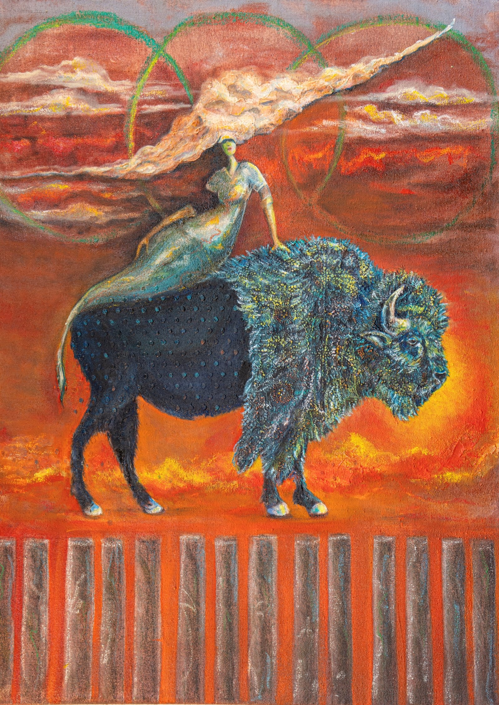 Blue Buff w reclining woman