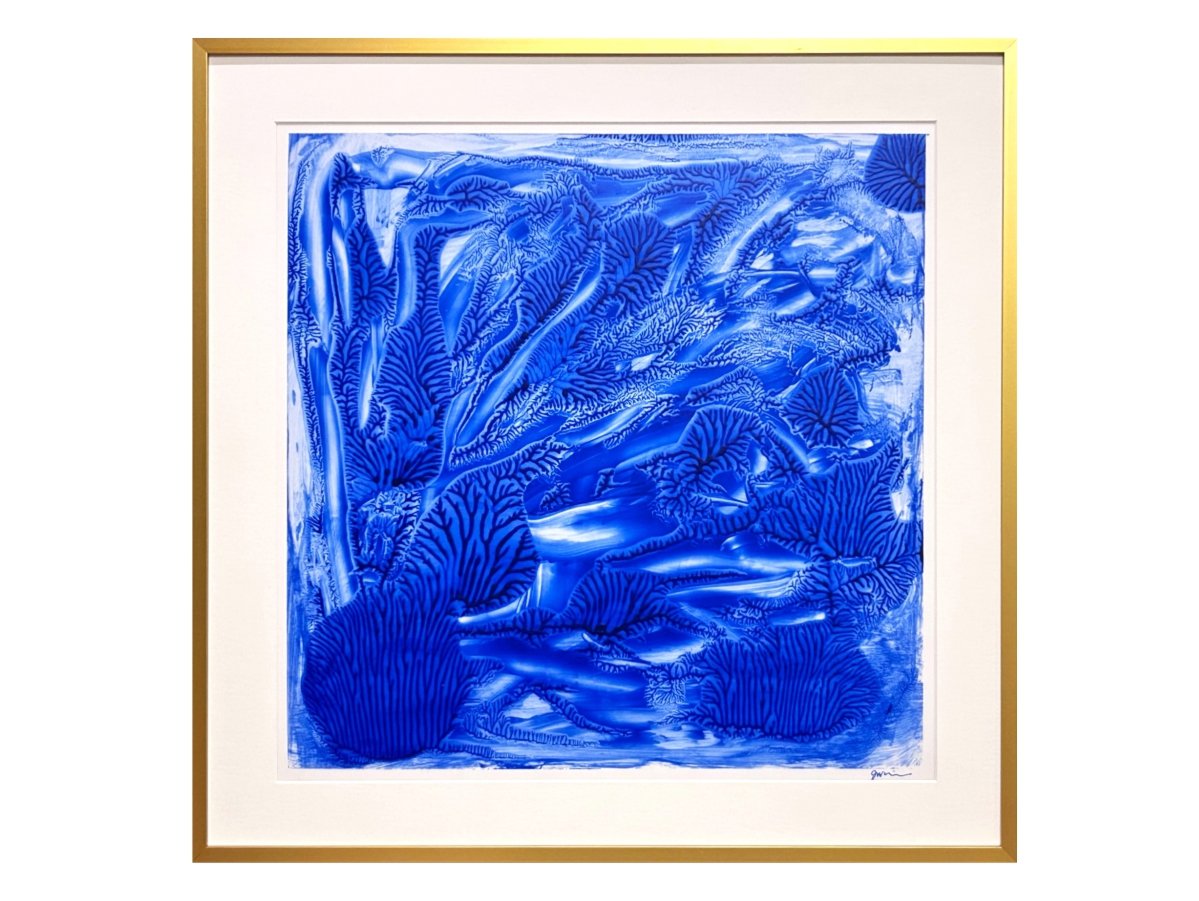 “Decalcomania 51″, 17×17”, acrylic on polyester film