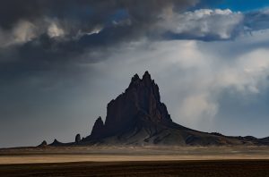 Shiprock, Golden Hour in the Rain