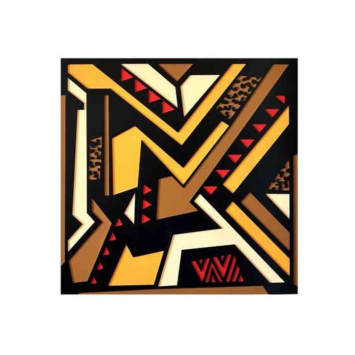 “Foreign Bodies”, 36×36″, acrylic on layered lasercut plywood