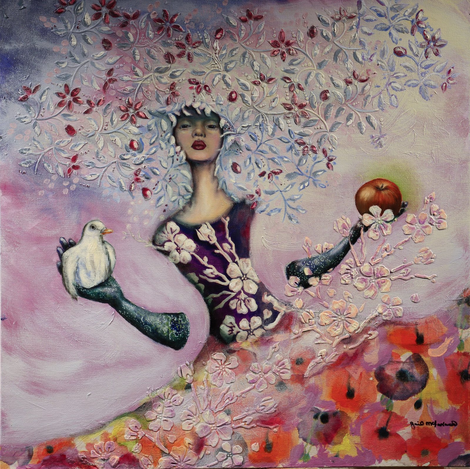 Spring Dove with Apple