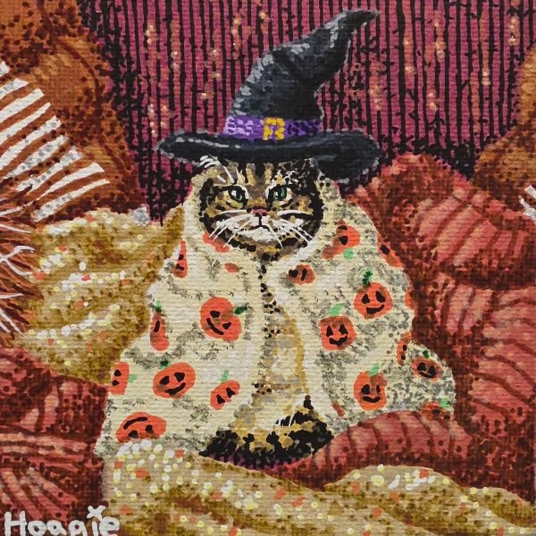 Cozy Witch Cat Magnet