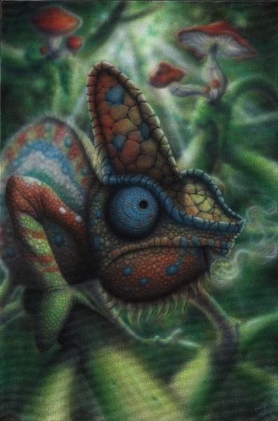 Carl the Smoking Chameleon